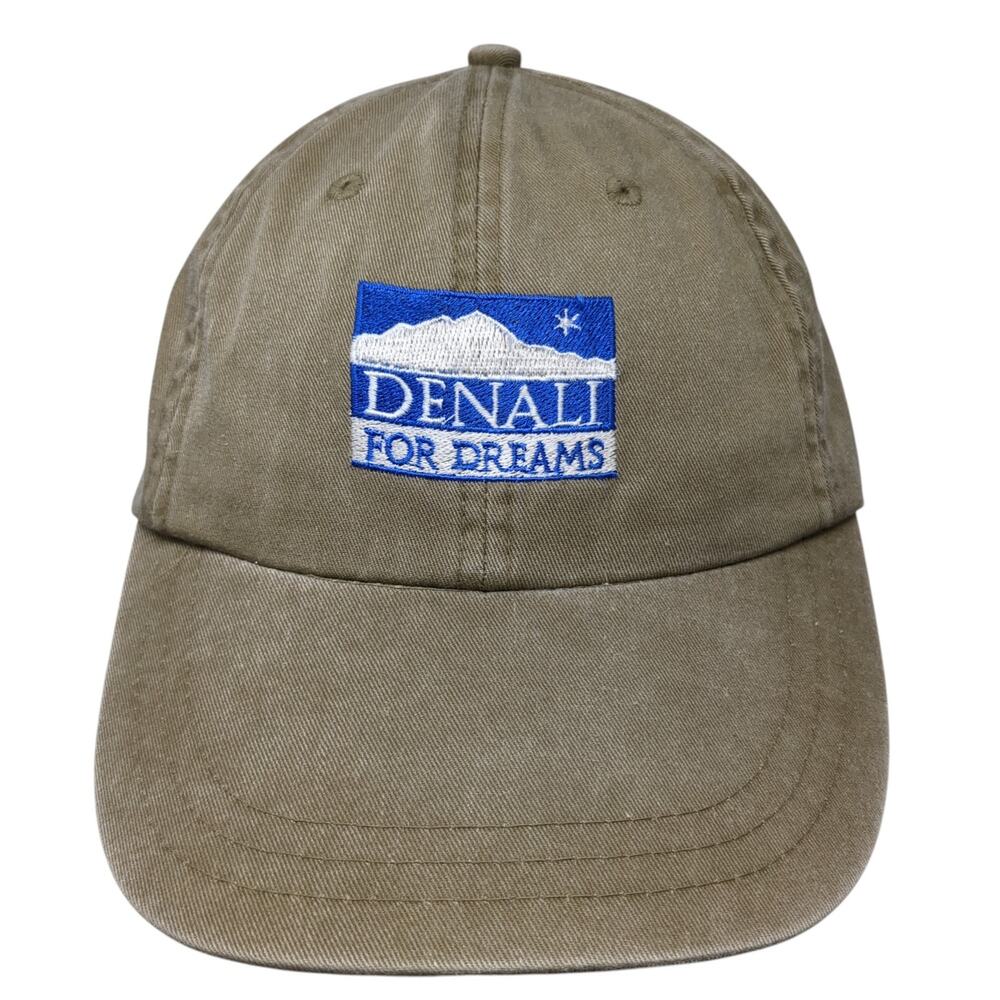 Denali For Dreams Slideback Hat Brown One Size Leather Strap Embroidered